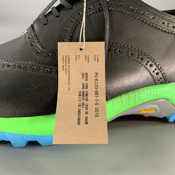 COMME des GARCONS HOMME PLUS Size 10 Black Multi-Color Perforated Lace Up Shoes main image 5